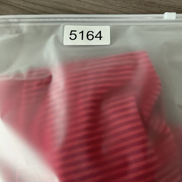 Soft Surroundings Womens Top M Red Stripe Ruffled V Neck Short Sleeve Stretch - Picture 7 of 7